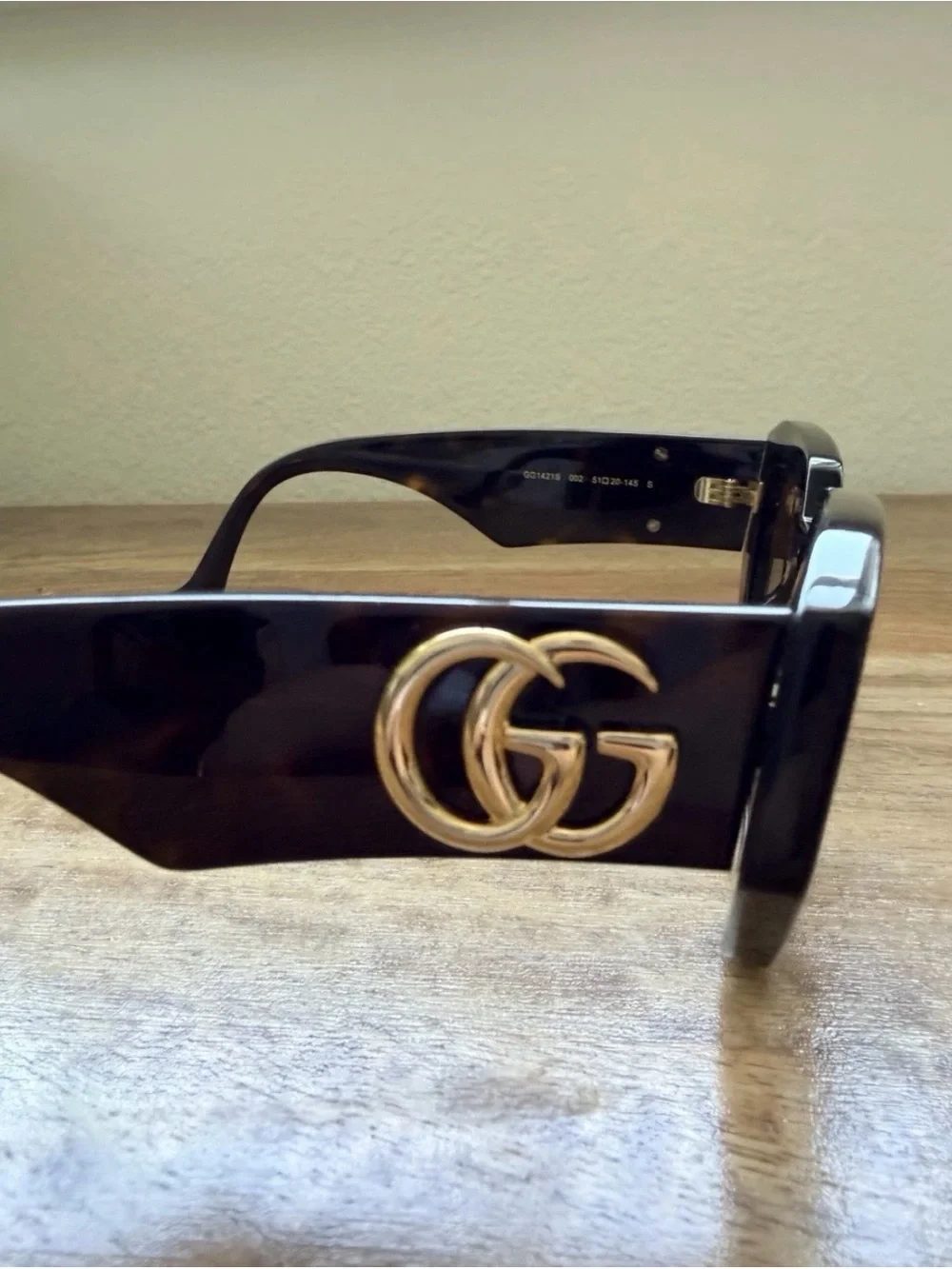 Gucci Black Cat-Eye Sunglasses with Gold GG Logo